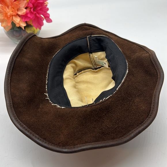 Brown Leather Bucket Hat Size Small - Picture 4 of 5